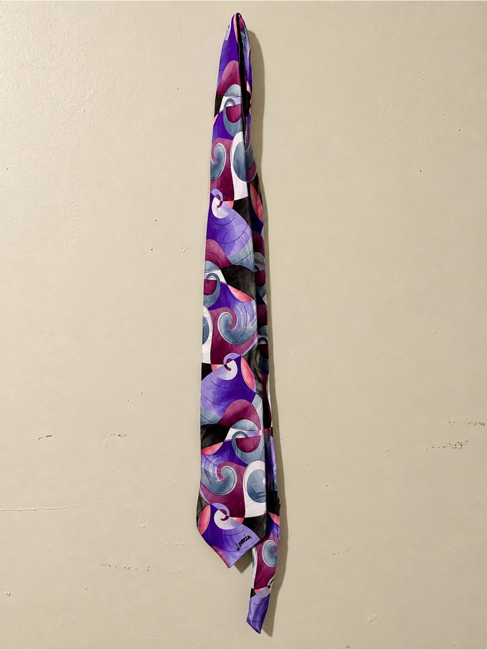 J Garcia silk-Feel Purple Patterned Men's Tie